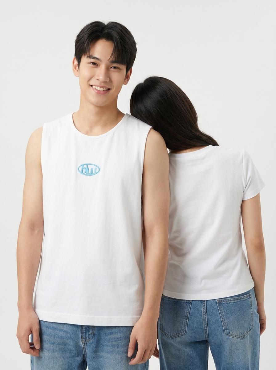 White Sleeveless Tee